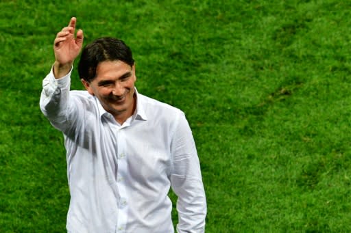 Zlatko Dalic celebrates after Croatia's semi-final win against England