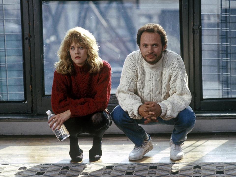 ‘The men in my life might be shoulders to cry on – and me for them – but invariably they’ve all been romantic at one point or another’: Meg Ryan and Billy Crystal in ‘When Harry Met Sally’ (Shutterstock)