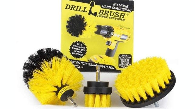 These unique brushes attach to an electric drill.