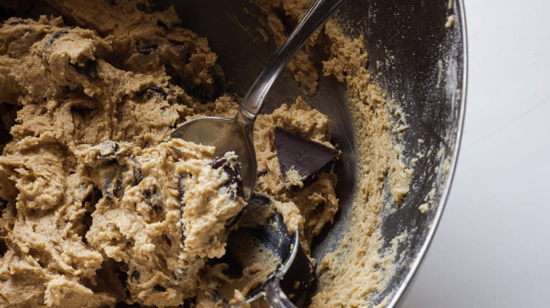 Mixing bowl with cookie dough