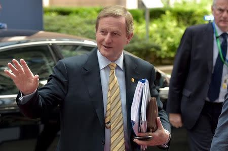 Ireland's Prime Minister Enda Kenny arrives at the EU Council headquarters at the start of a European Union leaders summit in Brussels, Belgium, June 26, 2015. REUTERS/Eric Vidal