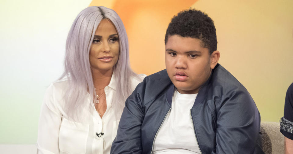 Katie’s teenage son Harvey has been subjected to cruel and racist bullying online (Copyright: Ken McKay/ITV/REX/Shutterstock) 