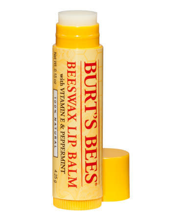 $3, <a href="http://www.burtsbees.com/natural-products/lip-care/beeswax-lip-balm.html" target="_blank">burtsbees.com</a>