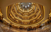 ABU DHABI, UNITED ARAB EMIRATES - OCTOBER 16: A general view of the interior of the Emirates Palace Hotel on day five of the Abu Dhabi Film Festival 2012 at Emirates Palace on October 15, 2012 in Abu Dhabi, United Arab Emirates. (Photo by Chris Jackson/Getty Images)