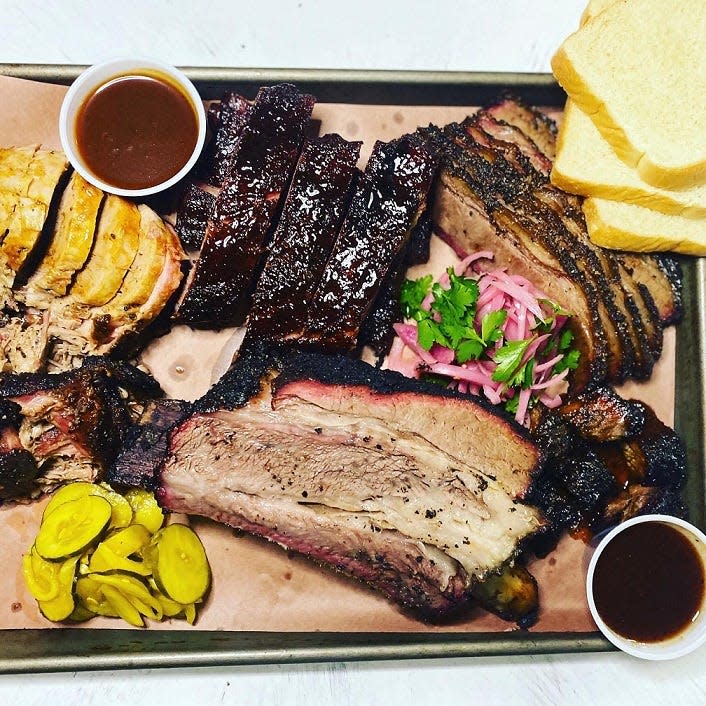 A beautiful, hearty BBQ tray cooked to perfection by Marcus Stokely of Wells Station BBQ. 2022