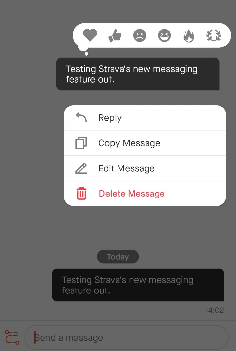 Strava messaging