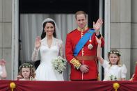 <p>In one of the most highly anticipated weddings this century, Kate Middleton <a href="http://us.hellomagazine.com/royalty/1201411191291/the-21-most-memorable-moments-from-william-and-kate-s-royal-wedding/1/" rel="nofollow noopener" target="_blank" data-ylk="slk:married;elm:context_link;itc:0;sec:content-canvas" class="link ">married</a> Prince William, Duke of Cambridge, on April 29, 2011. The wedding took place in Westminster, and the bride wore a custom Alexander McQueen gown. The ceremony was watched live by tens of millions of people around the world and was celebrated throughout the UK.</p>