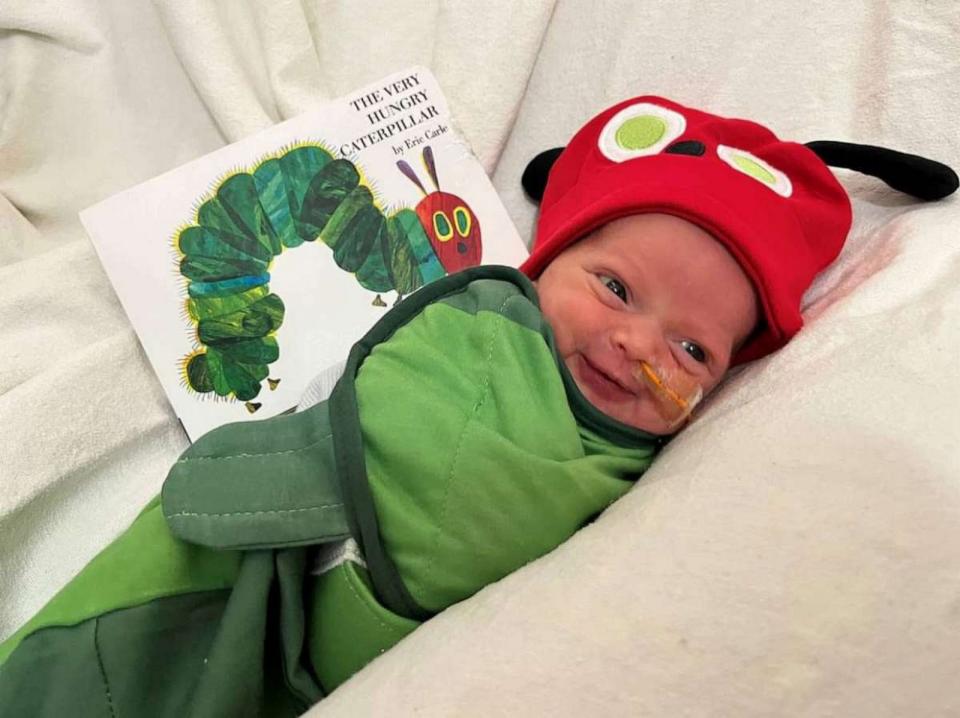 PHOTO: Kimberlyn is the Very Hungry Caterpillar for Halloween. Her parents plan on dressing up as a butterfly and a bug catcher too! (Advocate Children's Hospital)