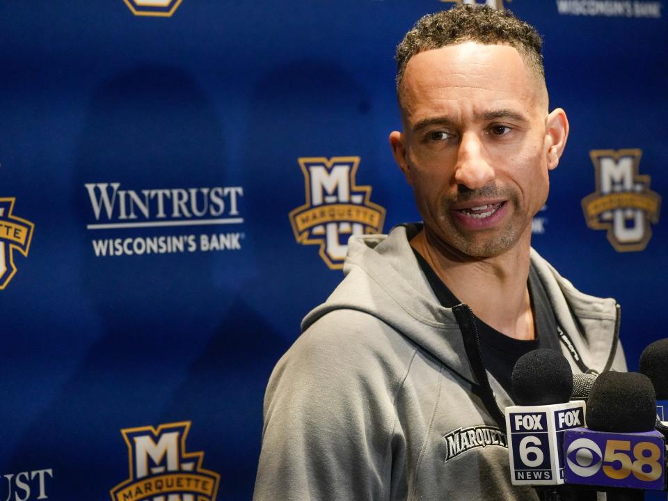 Marquette men's basketball coach Shaka Smart speaks with the media on Selection Sunday.