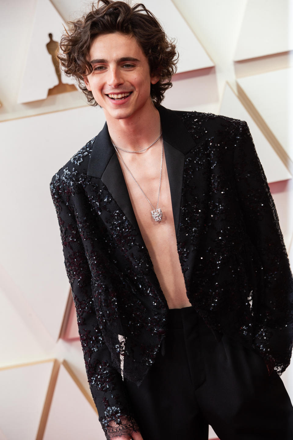 Timothée Chalamet at the 94th Academy Awards held at Dolby Theatre at the Hollywood & Highland Center on March 27th, 2022 in Los Angeles, California.