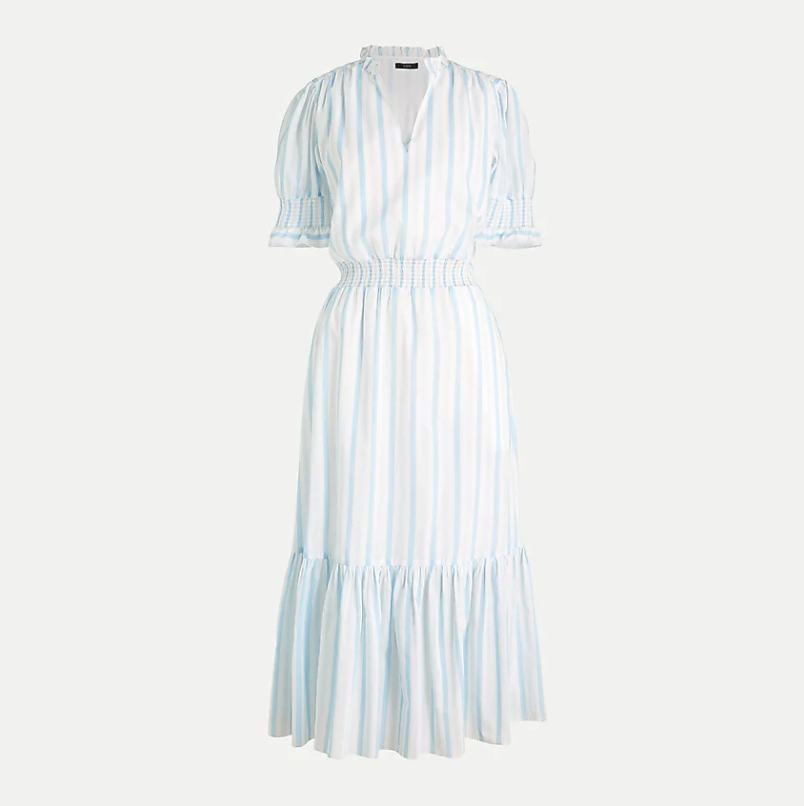 Smocked ruffle dress in cotton voile. Image via J.Crew.