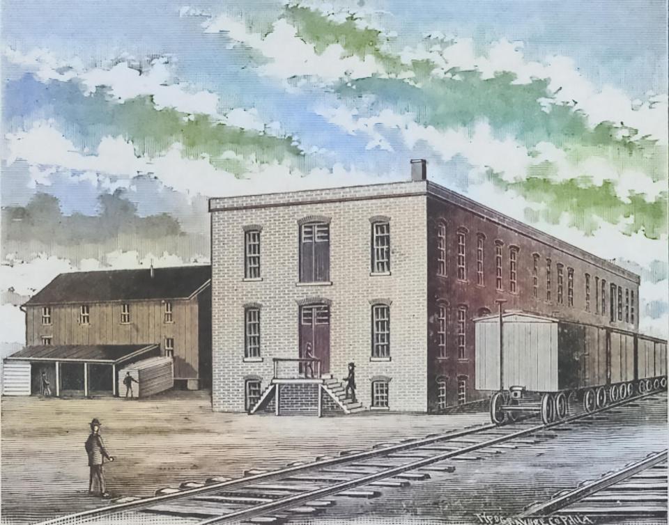 Muncie Casket Factory rendering, 1890s.