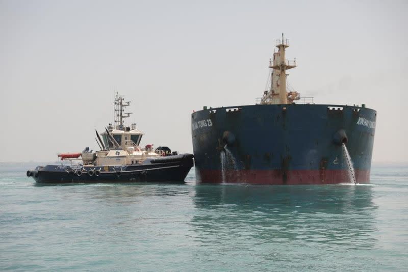 Ship briefly stranded in Suez Canal successfully refloated