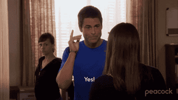 Chris Traeger saying "yes" with excitement