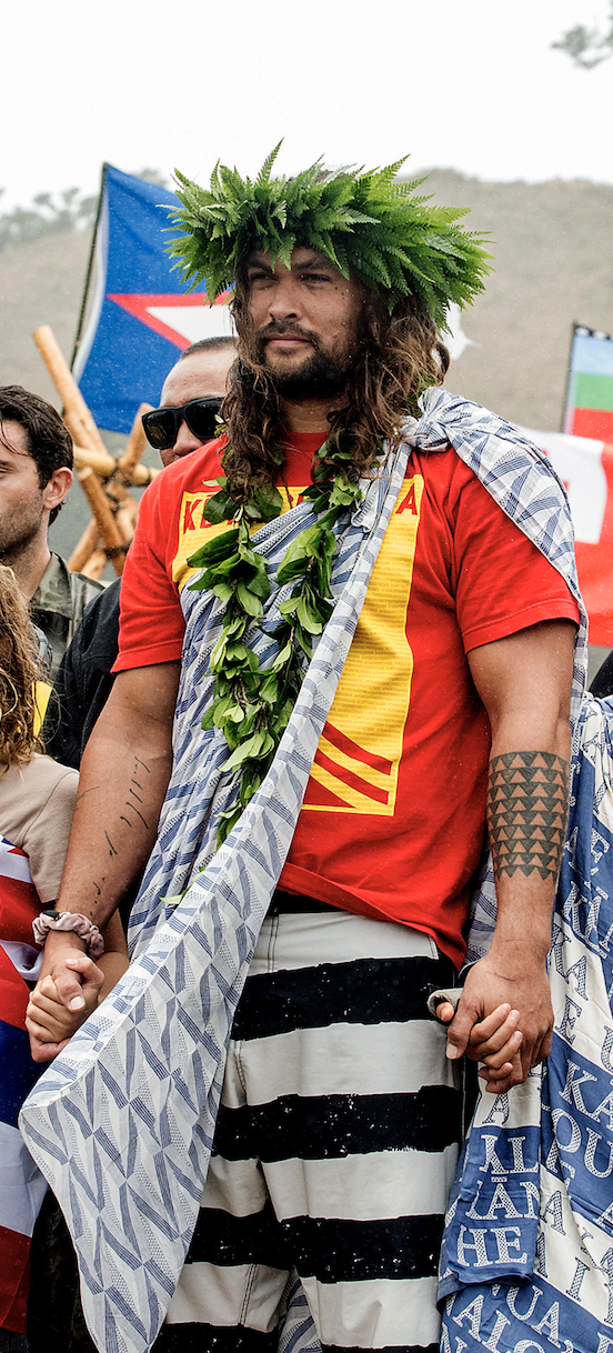 Jason Momoa at a protest