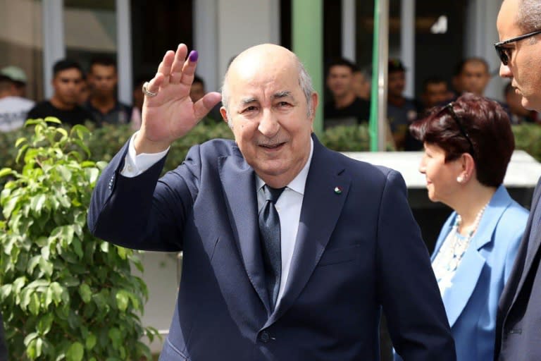 Algeria's incumbent President Abdelmadjid Tebboune, 78, has won a second term in office with 94.65 percent of the vote in the country's presidential election (-)