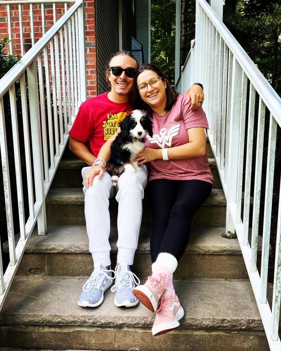 John and Stephanie Sorrentino moved their wedding up a month after Stephanie was diagnosed with breast cancer in May at age 29. She will be recognized at Hackettstown's Tigers vs. Cancer Pink Game against Millburn, where she teaches and coaches, on Oct. 6.