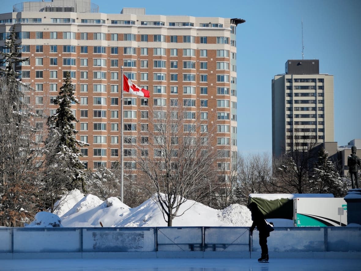 People skate on the Rink of Dreams at Ottawa City Hall earlier this month. (Christian Patry/Radio-Canada - image credit)