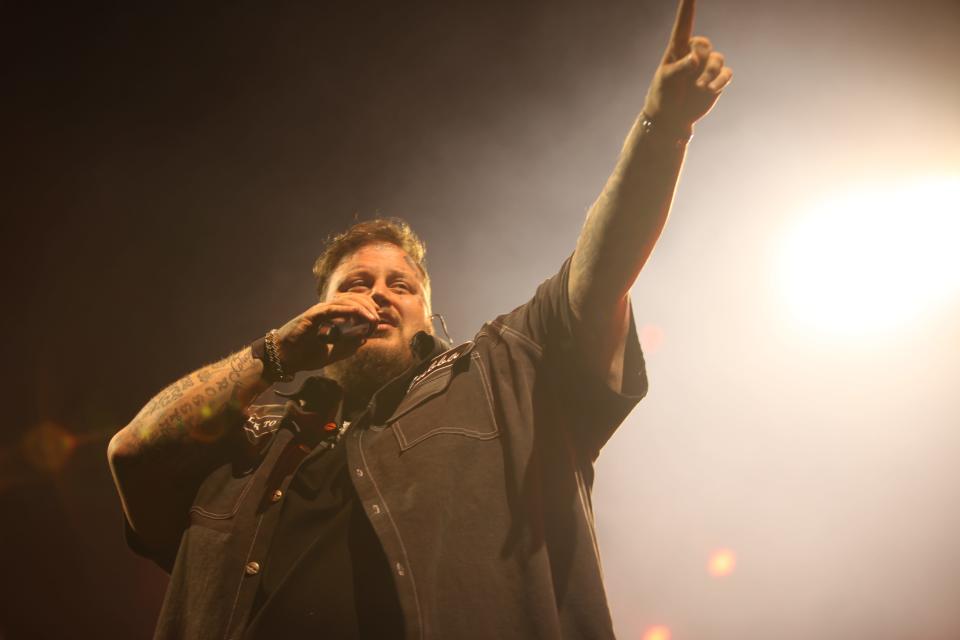 Jelly Roll headlines a sold-out American Family Insurance Amphitheater in Milwaukee on Friday, Aug. 18, 2023.