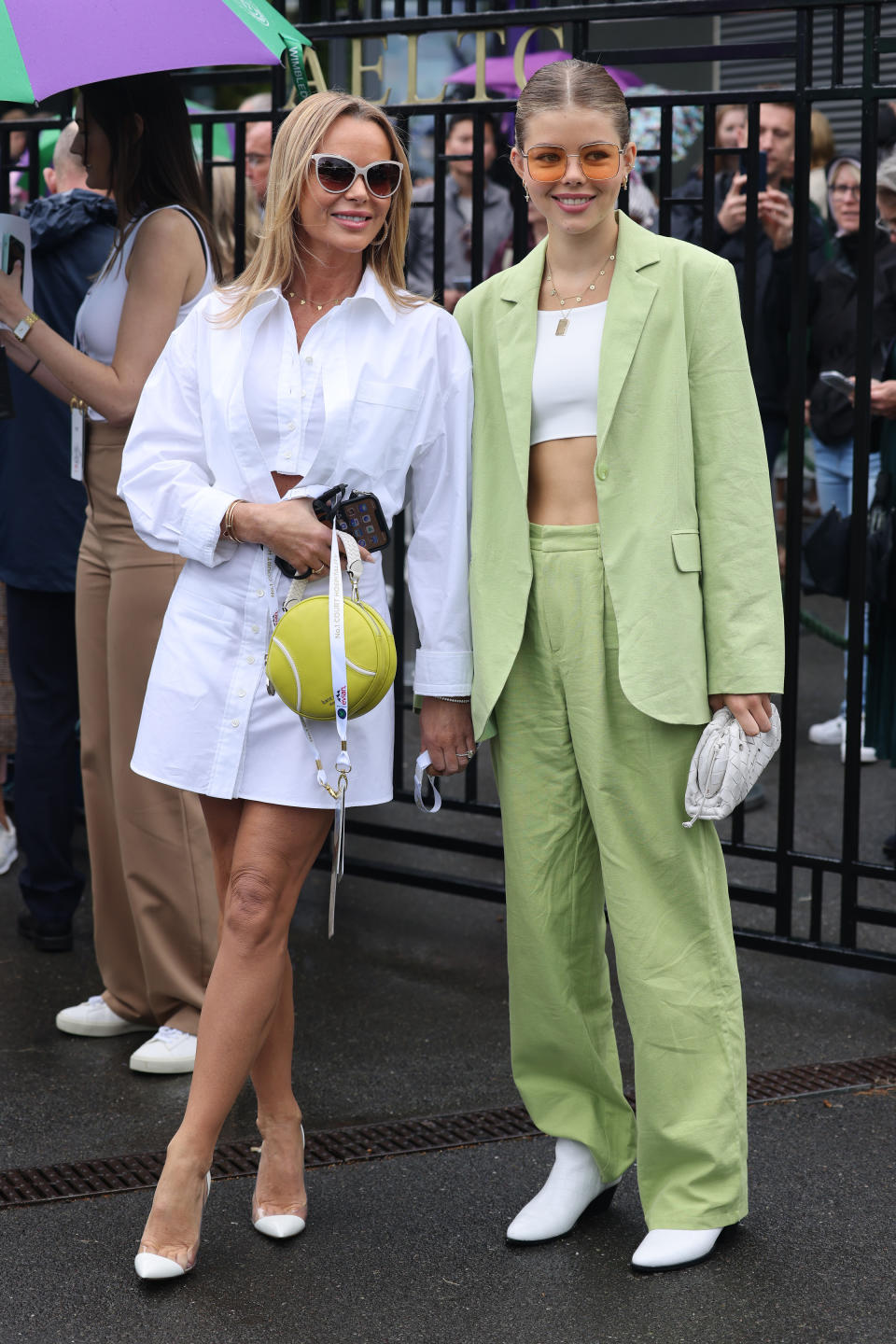 LONDON, ENGLAND - JUNE 27: Amanda Holden arrives at All England Lawn Tennis and Croquet Club on June 27, 2022 in London, England. (Photo by Neil Mockford/GC Images)