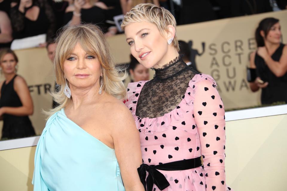 Goldie Hawn's mother was Jewish, which makes Hawn Jewish and her daughter Kate Hudson Jewish. Judaism is matrilineal.