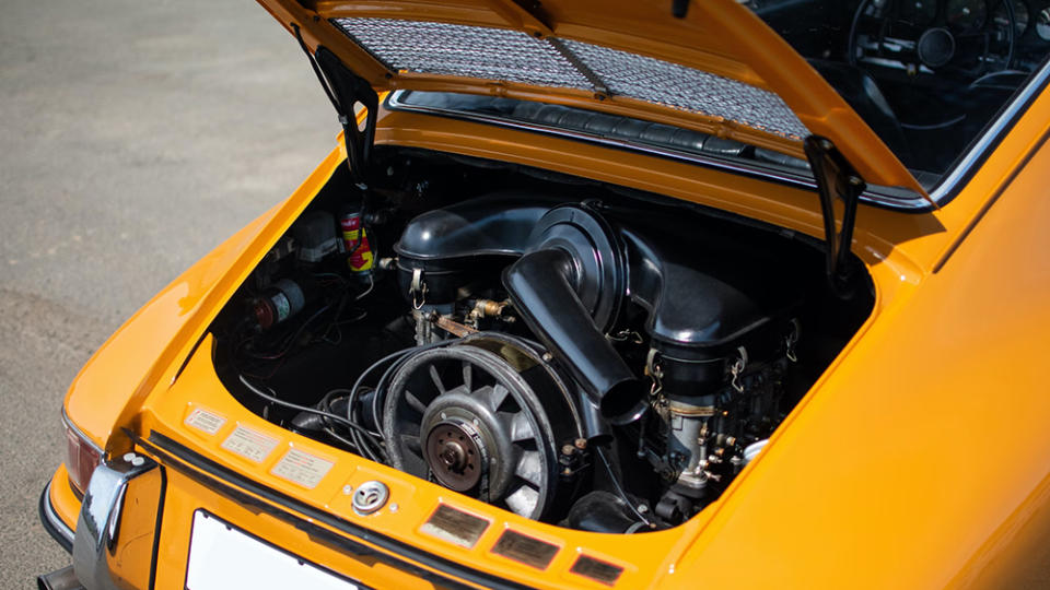 Under the hood of the 1968 Porsche 911 T. - Credit: Collecting Cars