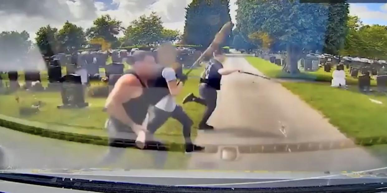 South Wales cemetery fight