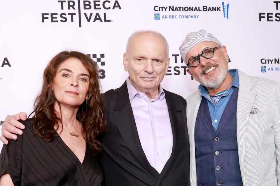 Annabella Sciorra, David Chase and Joe Pantolia at the 25th anniversary reunion (Getty Images for Tribeca Festiva)