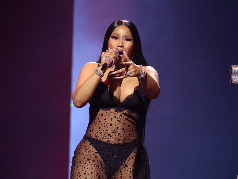 Nicki Minaj performs at the 2023 MTV Video Music Awards on Sept. 12, 2023.