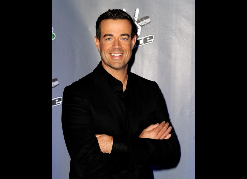 Host Carson Daly arrives at a press junket for NBC's 'The Voice' at Sony Studios on October 28, 2011 in Culver City, California. (Getty)