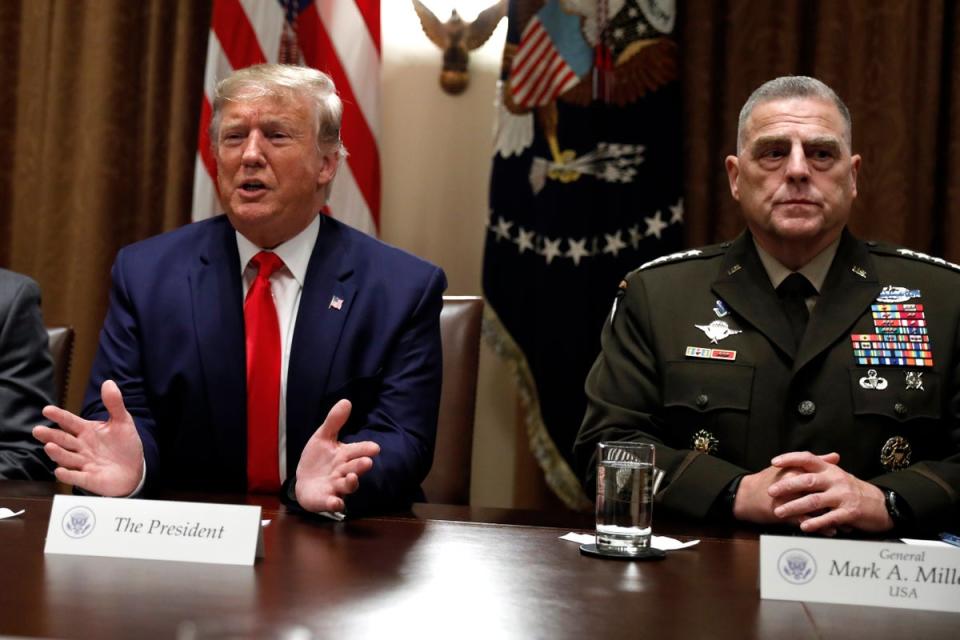 Former president Trump suggested that Gen. Milley should be executed for treason (Copyright 2019. The Associated Press. All rights reserved.)