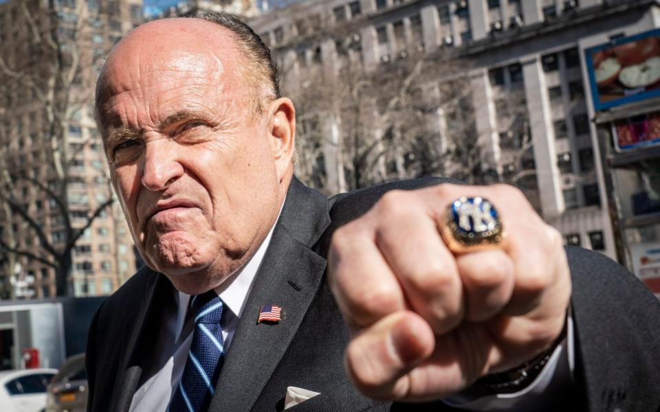 Trump’s personal lawyer Rudy Giuliani leaves the Civil Court in Manhattan in march this year - Polaris / eyevine