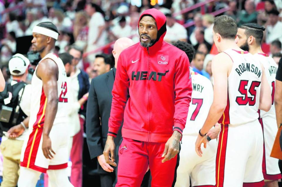 The Miami Heat will retire Udonis Haslem’s jersey during a halftime ceremony on Friday night at Kaseya Center.