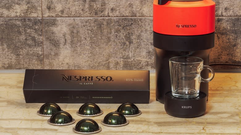 NEspresso Vertuo machine and pods