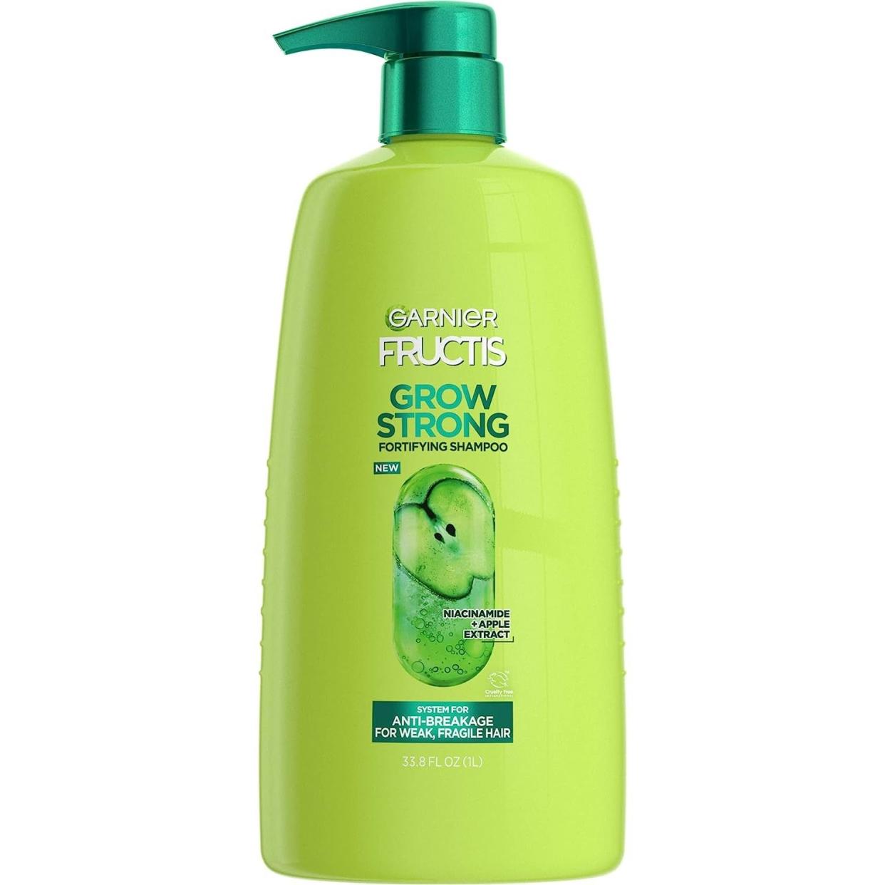 <p><a href="https://www.amazon.com/Garnier-Fructis-Grow-Strong-Shampoo/dp/B074VLGVJ3?tag=syn-yahoo-20&ascsubtag=%5Bartid%7C10056.g.43480176%5Bsrc%7Cyahoo-us" rel="nofollow noopener" target="_blank" data-ylk="slk:Shop Now;elm:context_link;itc:0;sec:content-canvas" class="link rapid-noclick-resp">Shop Now</a></p><p>Fructis Grow Strong Shampoo</p><p>$8.05</p>