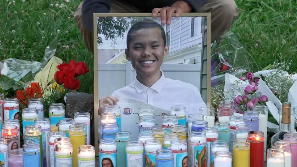 PHOTO: A vigil for 13-year-old Nyah Mway was held in Utica, N.Y. June 29, 2024. (ABC News)