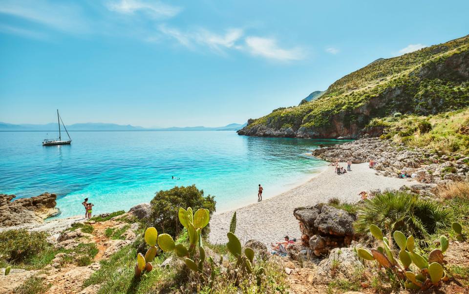 Cala Torre dell’Uzzo beach in Sicily’s Zingaro Nature Reserve