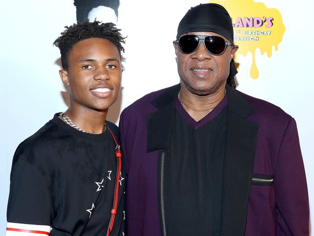 Randy Shropshire/Getty Kailand Morris and Stevie Wonder.