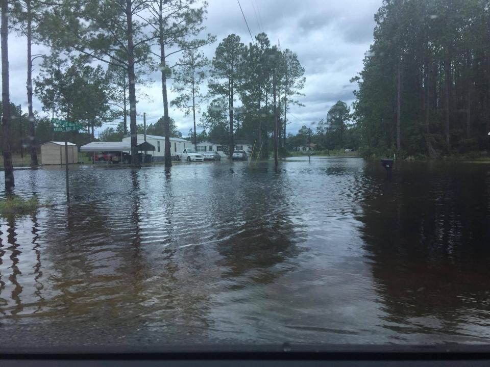 <p>Charlton County house immersed in water after Irma.</p>