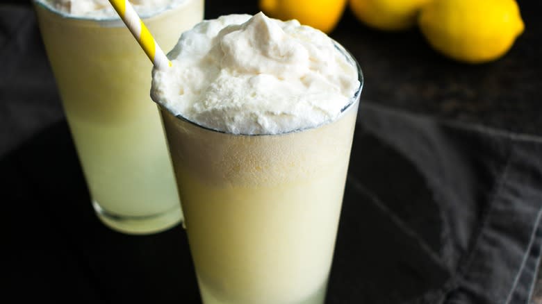 frozen lemonade with whipped cream