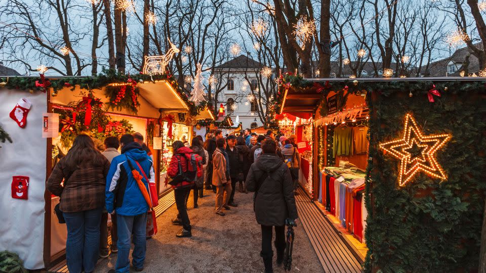 Basel Christmas Market is made up of decorated stalls selling Christmas spices, decorations and candles. - Flavio Vallenari/iStock Unreleased/Getty Images