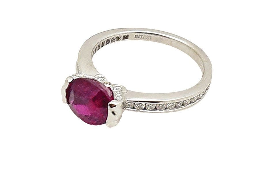 Diamond and ruby ring.