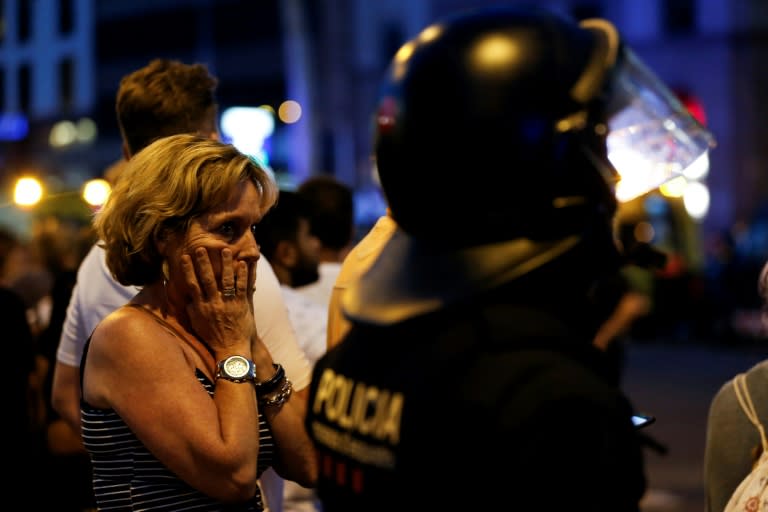 Witnesses told how the van in the first attack in Barcelona sped down the avenue deliberately ramming pedestrians as people ran for cover