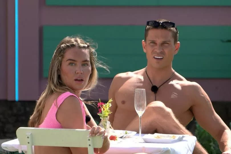 Samantha Kenny and Joey Essex in the Love Island villa