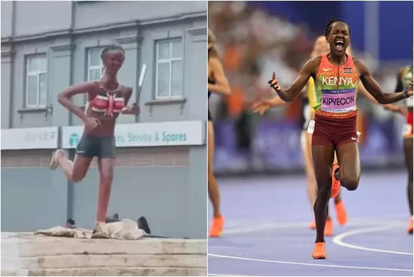 肯亞為1500公尺三連霸基皮耶貢（Faith Kipyegon）製作的一尊雕像被罵翻。合成照片