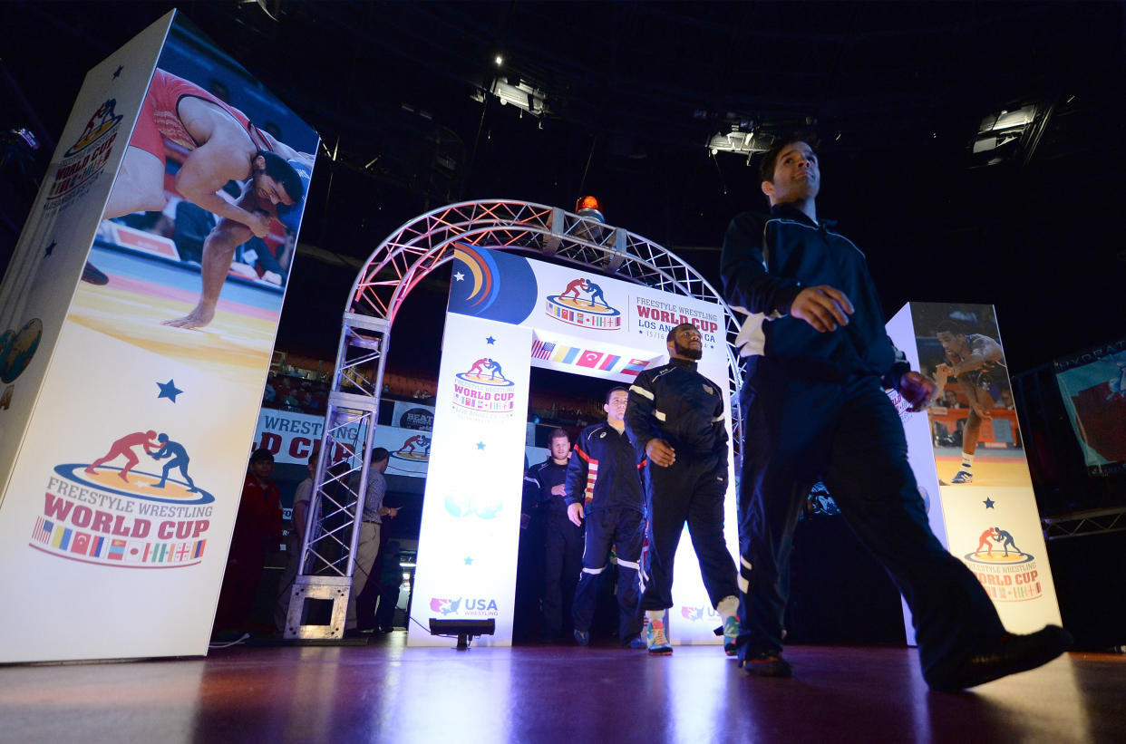 Russia will not compete at the wrestling Freestyle World Cup next week in Iowa City, Iowa, due to a visa issue. (Getty Images)