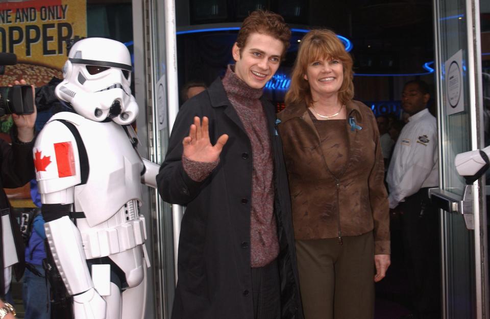 Hayden Christensen and mother during "Star Wars: Episode II - Attack of the Clones" Charity Premiere - Toronto at Paramount Theatre in Toronto, Ontario, Canada. (Photo by George Pimentel/WireImage)