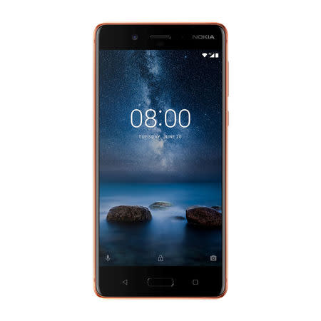 A new Nokia 8 phone is seen in this HMD Global handout picture obtained by Reuters August 16, 2017. HMD Global/Handout via Reuters