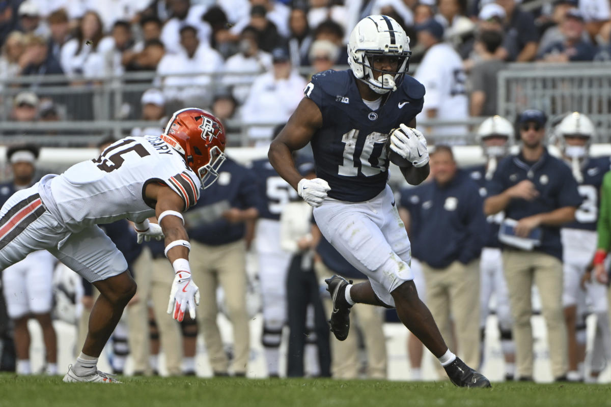 Drew Allar throws two touchdowns and scores another as No. 8 Penn State holds Bowling Green at bay 34-27