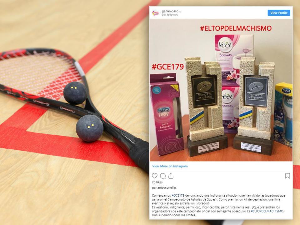 A squash club in Spain has been accused of sexism after it awarded female competitors a vibrator, hair removal wax and a kit to remove foot calluses.The top women players of the Asturias championship in northern Spain wrote to the local squash federation to voice their frustrations about the saga.Elisabet Sado, who won the competition, received a trophy and a vibrator. Olaya Fernandez Lence, Marina Arraiza Mier and Cristina Barandica Fernandez, who finished second, third and fourth respectively, also received gifts which included an electronic foot file or hair removal wax. Their male counterparts did not get any additional presents to go along with their trophies.“We were very surprised, very shocked,” Ms Sado told the BBC. “We think it’s very sexist. We wanted to explain it to everybody because we think ... there’s a lot of discrimination [against women in sport] and things have to change.”Ms Sado said she was pleased the incident had prompted people across Spain to discuss sexism in sport.She said: “I think the important thing is that there is a public debate and laws in Spain and more protection so women can practise sport”.The ordeal has sparked resignations at the club that organised the event and the squash club has been forced to apologise.The women sent back the prizes to the local squash federation along with their letter of complaint. The federation immediately helped them to take action.Almudena Cueto, the director of the Asturian Women’s Institute, met the four players after they gave their trophies back. > View this post on Instagram> > Comenzamos GCE179 denunciando una indignante situación que han vivido las jugadoras que ganaron el Campeonato de Asturias de Squash. Como premio: un kit de depilación, una lima eléctrica y el regalo estrella, un ¡vibrador! Es vejatorio, indignante, pernicioso, inconcebible, pero tristemente real. ¿Qué pretendían los organizadores de este campeonato oficial con semejante obsequio? Es ELTOPDELMACHISMO. Han superado todos los límites.> > A post shared by Ganamos con Ellas (@ganamosconellas) on May 19, 2019 at 11:31am PDT“They returned the gifts and decided to make a formal complaint so something like this would never happen. What’s occurred is shameful. It’s left us speechless,” Ms Cueto said.An image of the prizes was posted online by local radio show Ganamos Con Ellas (We Win With Women), which described them as “degrading, shocking, harmful, inconceivable but sadly real.”“We understand the reaction and deeply regret this unacceptable incident,” said an official statement signed by the squash club’s president Nacho Manzano and acting president Barbara Fernandez.“The club reiterates its apologies to players, the federation and people or entities offended by the discomfort caused by inappropriate gifts and that should never have been delivered.”The squash federation said three Squash Oviedo officials – including Ms Manzano – have stepped down since the saga.